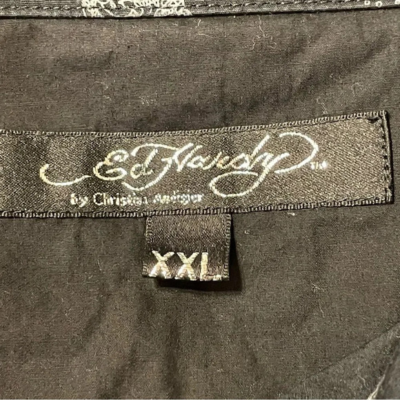 ED HARDY By CHRISTIAN AUDIGIER Long Sleeve Embroidered Button Down Shirt - Picture 10 of 11